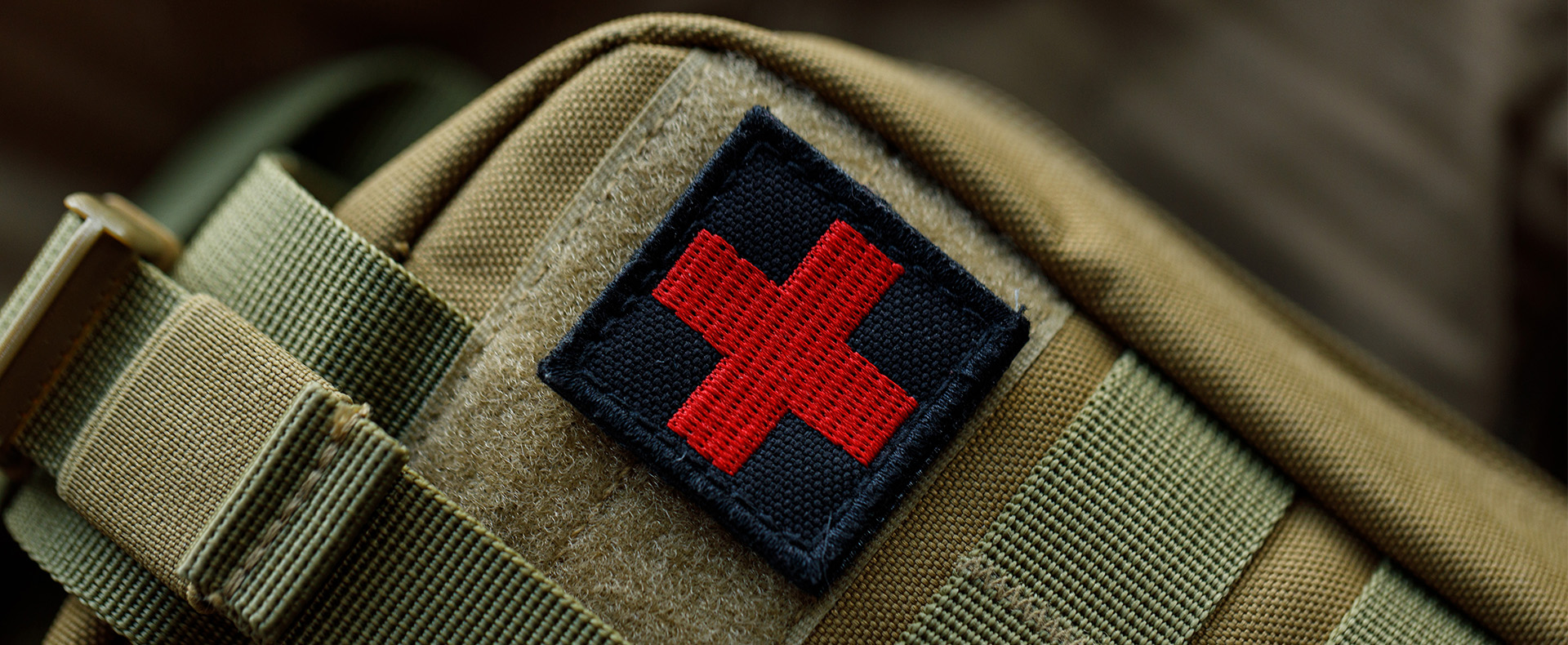 Medic patch on military sleeve
